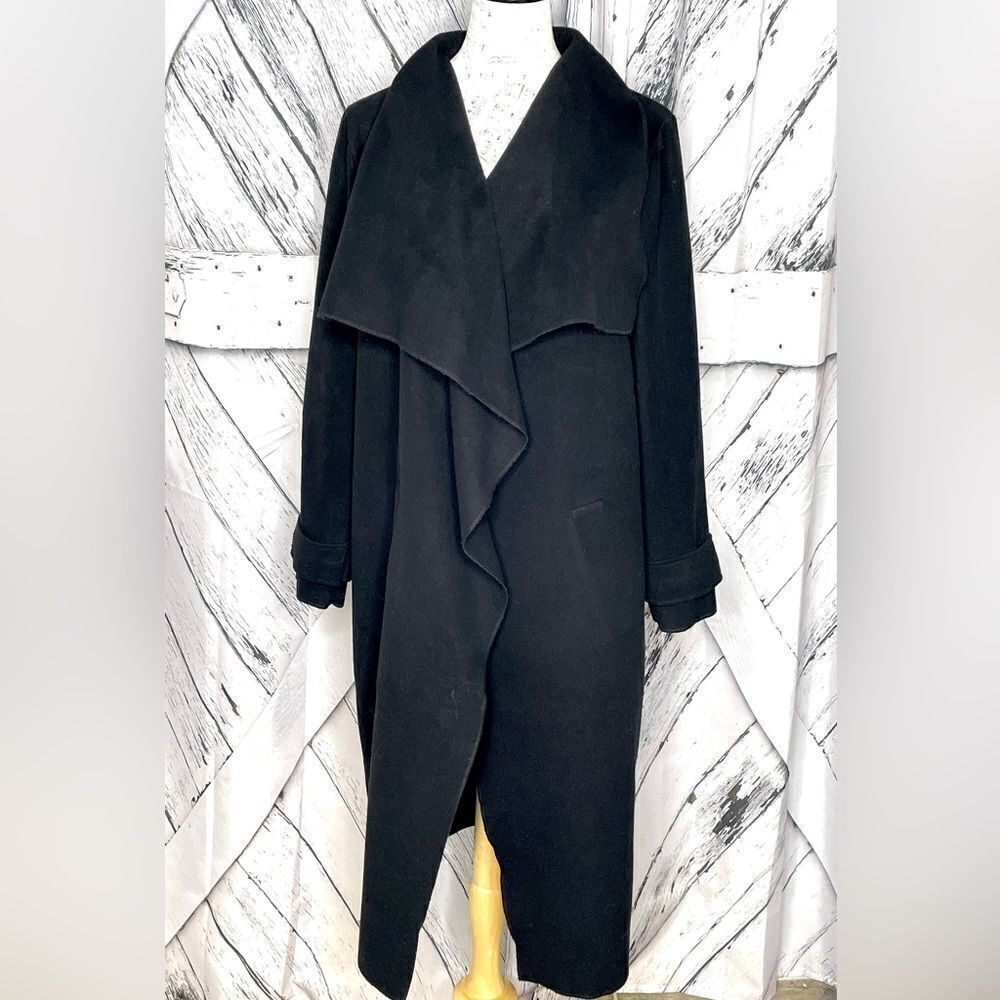 Missguided Open Front Midi Coat Black 8